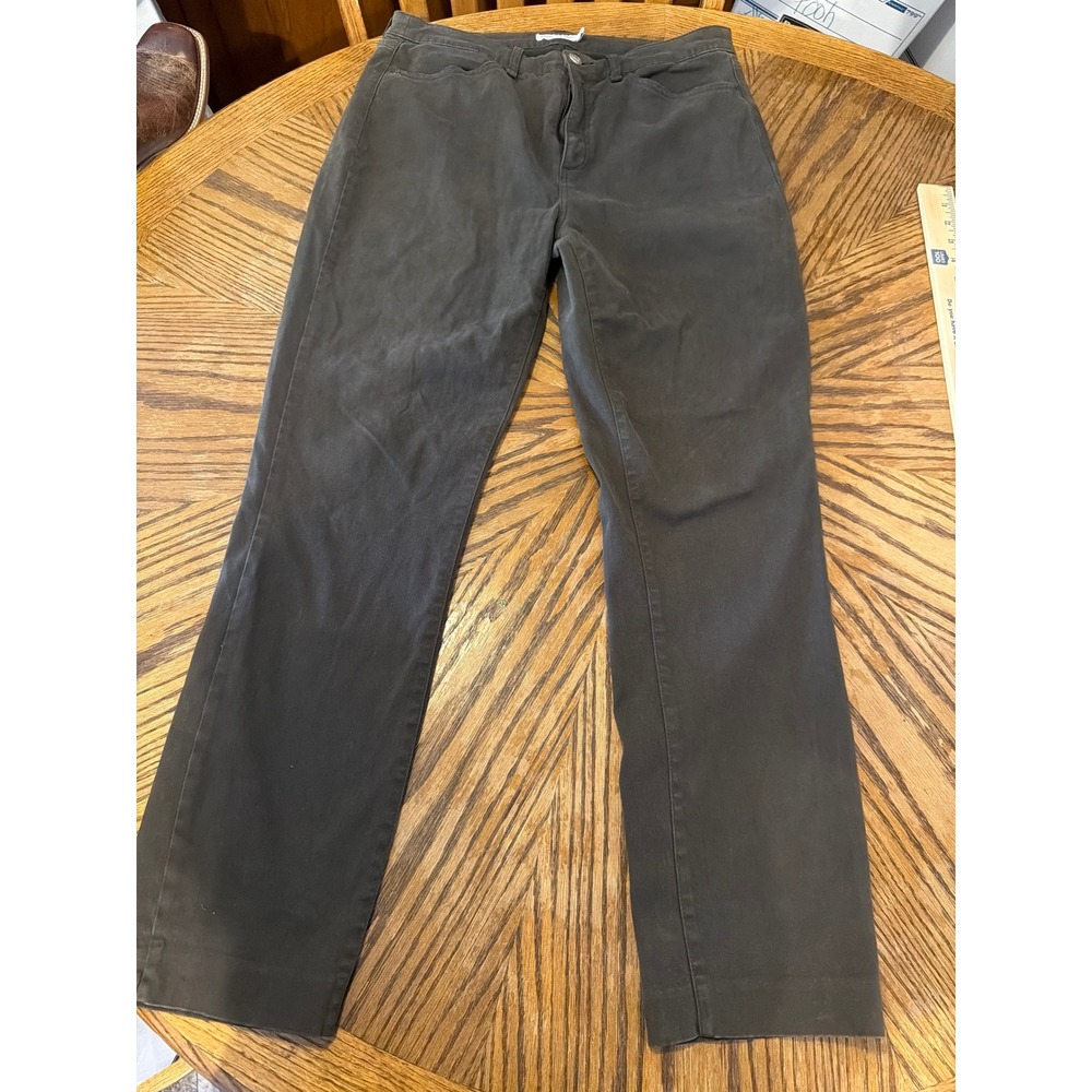 Peter Millar Womens Espresso Brown Sateen Five Pocket Straight Leg Pants Size 12